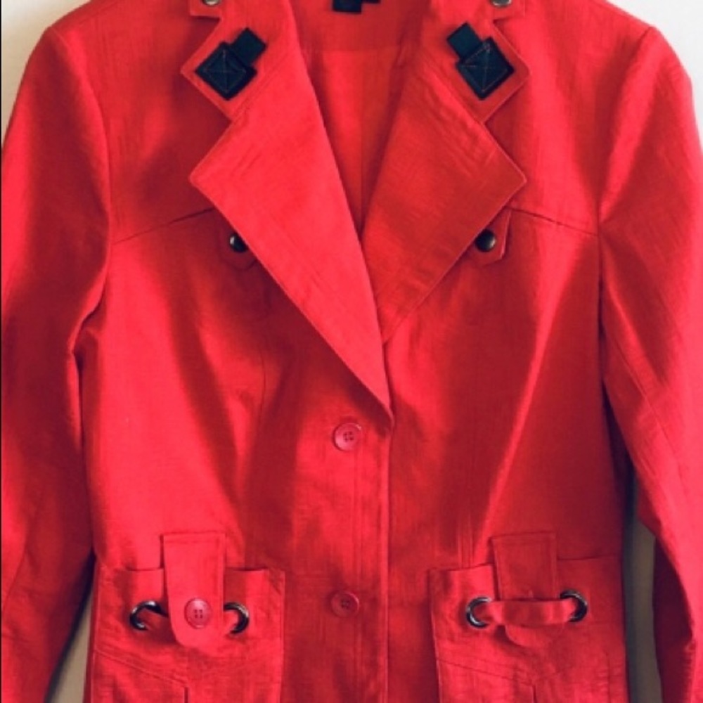 Simon Chang Red hardware trim jKT